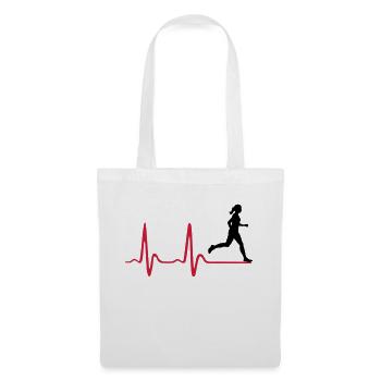 Running Woman, runner & heartbeat - Sac en tissu - blanc - Devant