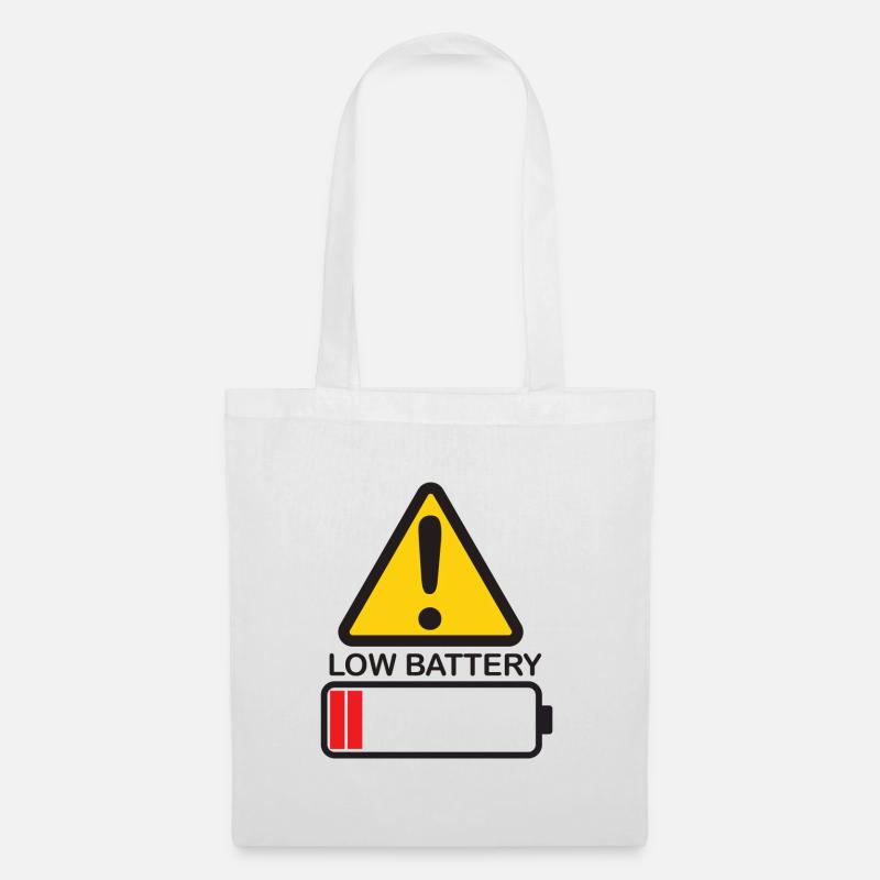 Low Battery Warning - Stoffbeutel - Weiß