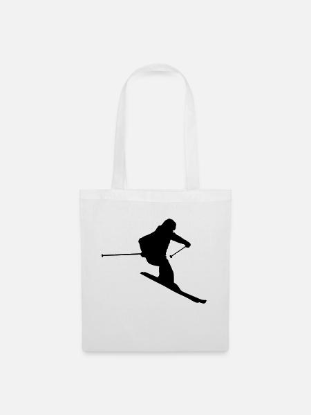 Skifahrer, Ski Design - Stoffbeutel - Weiß