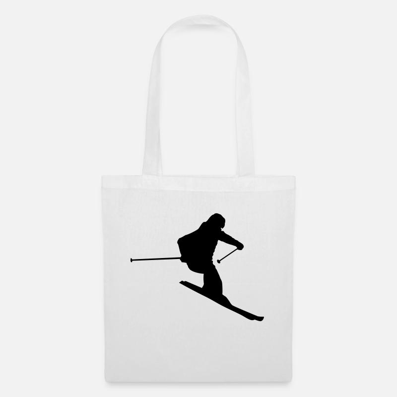 Skifahrer, Ski Design - Stoffbeutel - Weiß