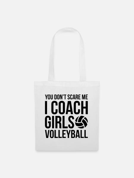 I coach Girls Volleyball Trainer Geschenk - Stoffbeutel - Weiß