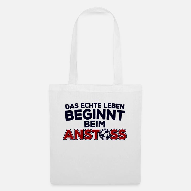 Fussball Weisheiten Anstoss Fussballspruch Sprüche - Stoffbeutel - Weiß