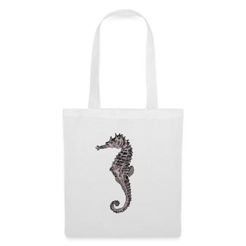 Spiky seahorse on black - Tote Bag - white - Front