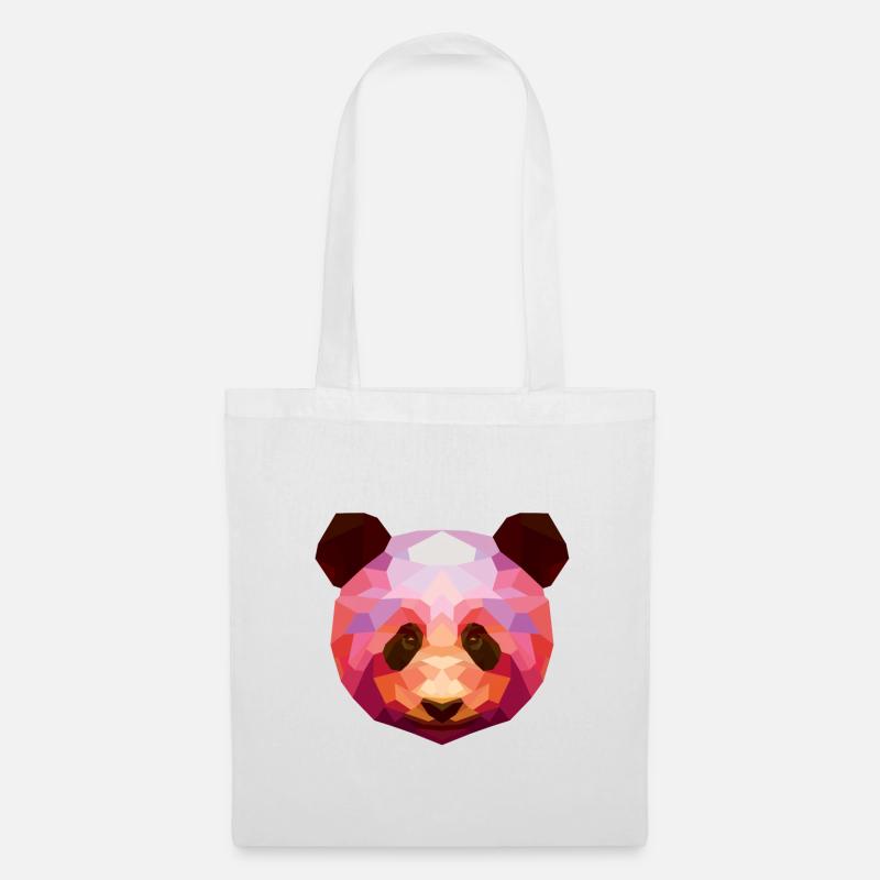 Roter Panda China Mosaik low poly - Stoffbeutel - Weiß