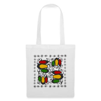 Motif coloré abstrait sur noir - Sac en tissu - blanc - Devant