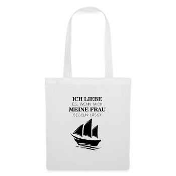 Ich liebe es wenn mich meine Frau Segeln lässt - Stoffbeutel - Weiß - Vorne