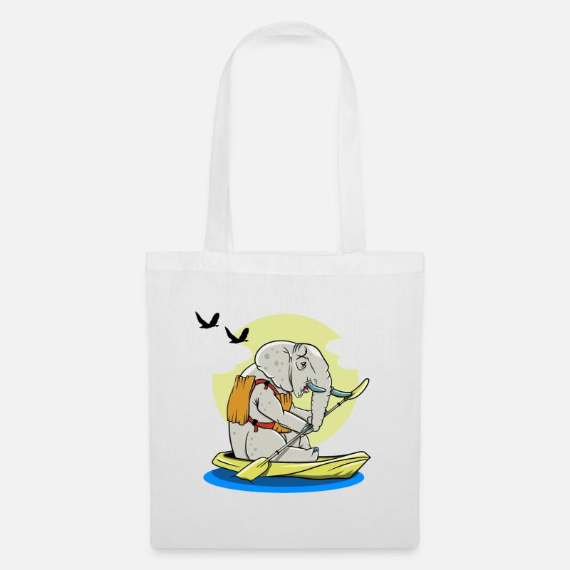 Elephant Kayaking Elephant Kayaking - Tote Bag - white