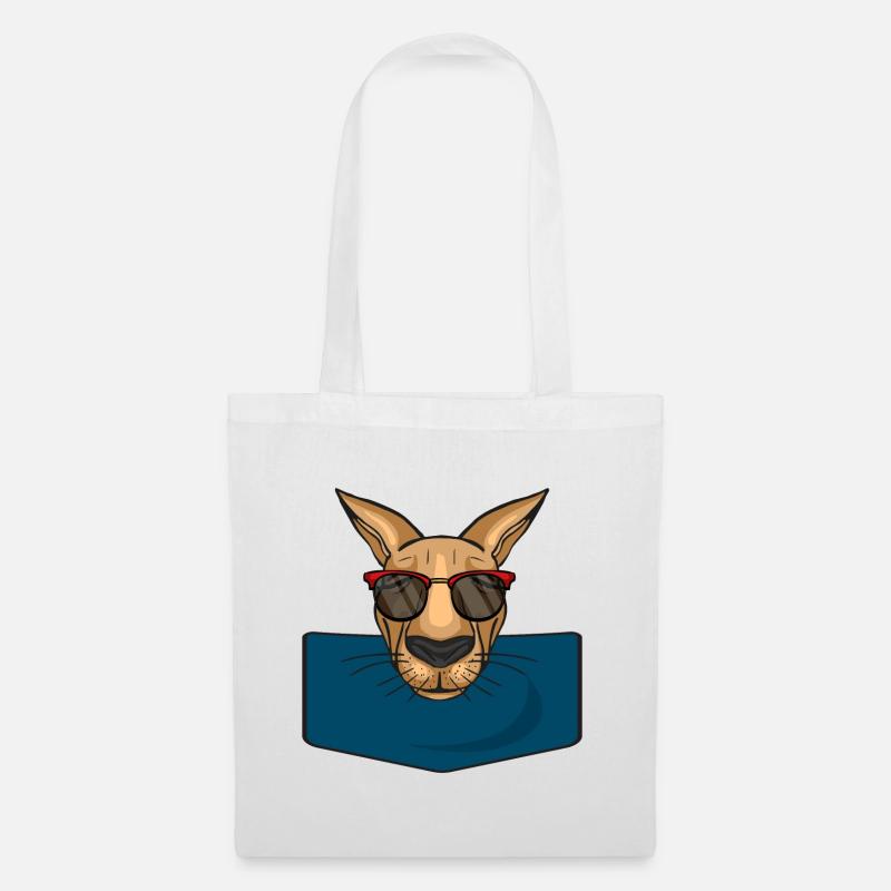 Kangaroo in a pocket - Känguru in einer Tasche - Stoffbeutel - Weiß
