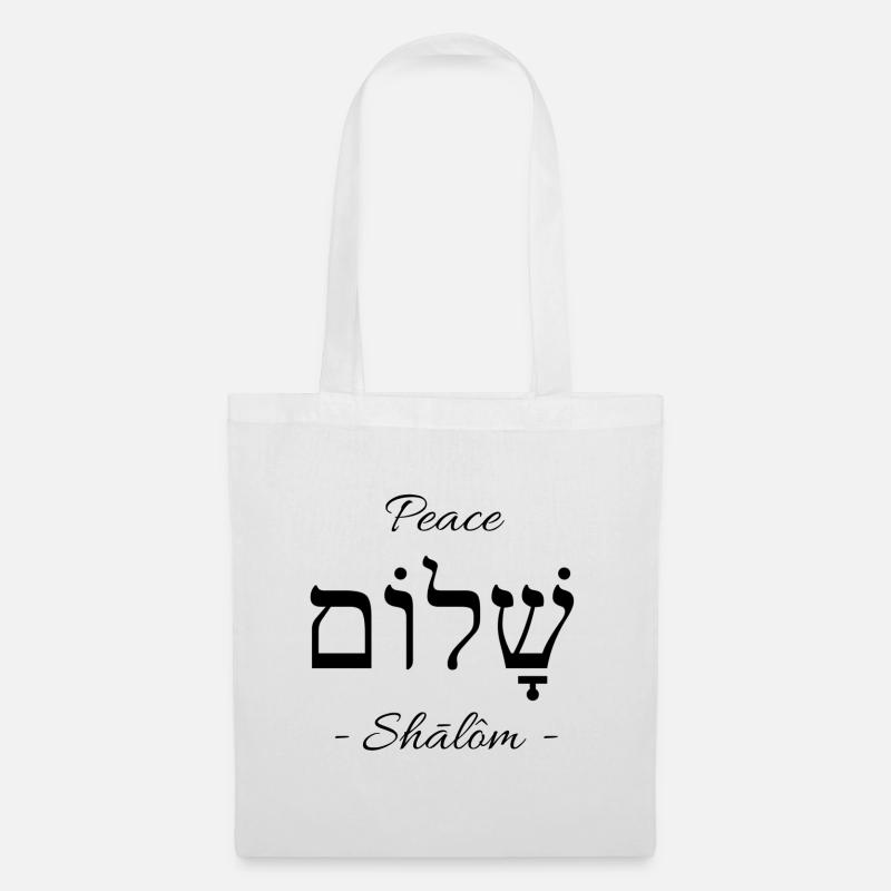 Peace - Shalom - Hebrew - Tote Bag - white