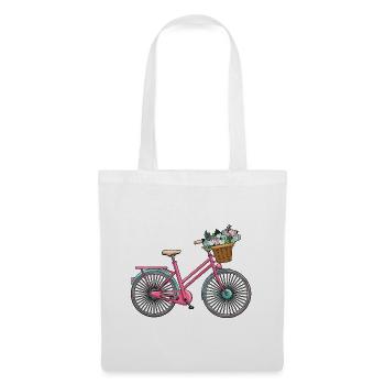 Women's Bicycle Flowers - Tote Bag - white - Front