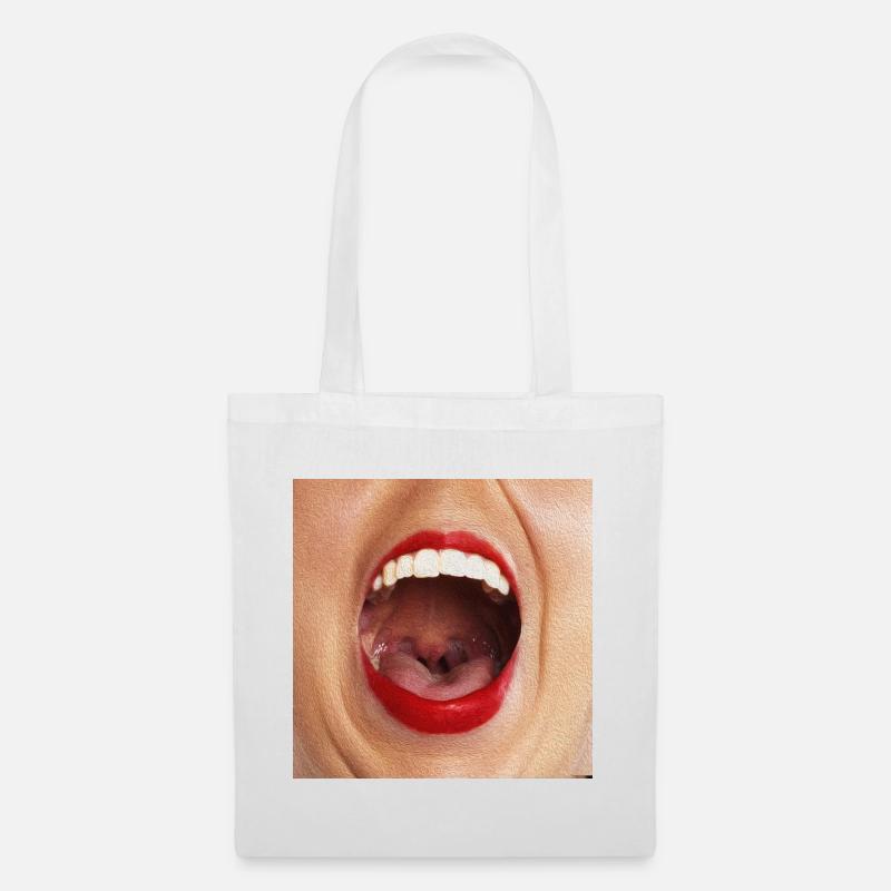 mask: open mouth - Stoffbeutel - Weiß