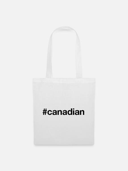 CANADIAN Canada Ich bin Kanadier Hashtag - Stoffbeutel - Weiß