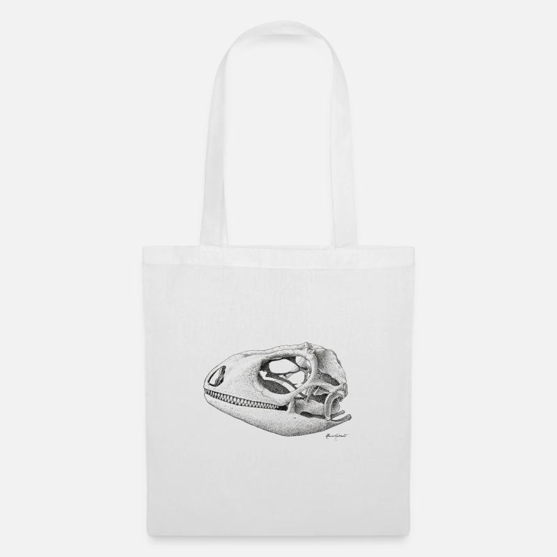 Teiú Lizard Skull - Ink - Tote Bag - white