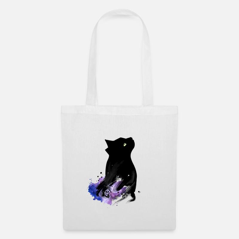 Black Cat - Stoffbeutel - Weiß