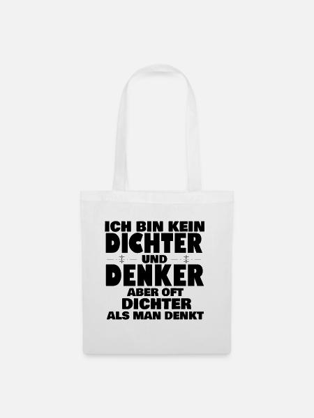 ICH BIN KEIN DICHTER - Stoffbeutel - Weiß