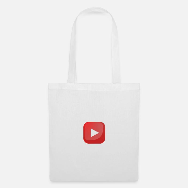 Youtube botton - Sac en tissu - blanc