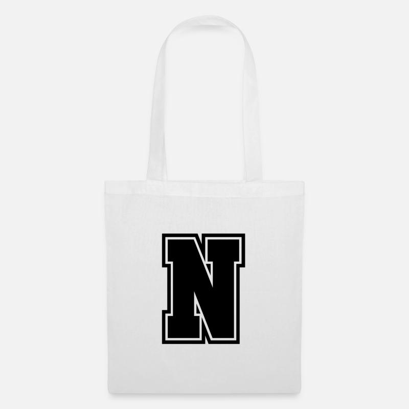 Letter N - Tote Bag - white