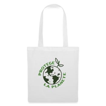 Éveil écologique - Protégeons la planète Terre - Sac en tissu - blanc - Devant