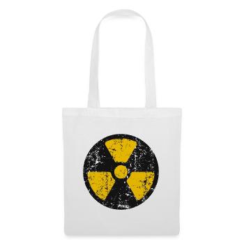 Strahlungs-Grunge-Ikon Nuklearwarnsymbol - Stoffbeutel - Weiß - Vorne
