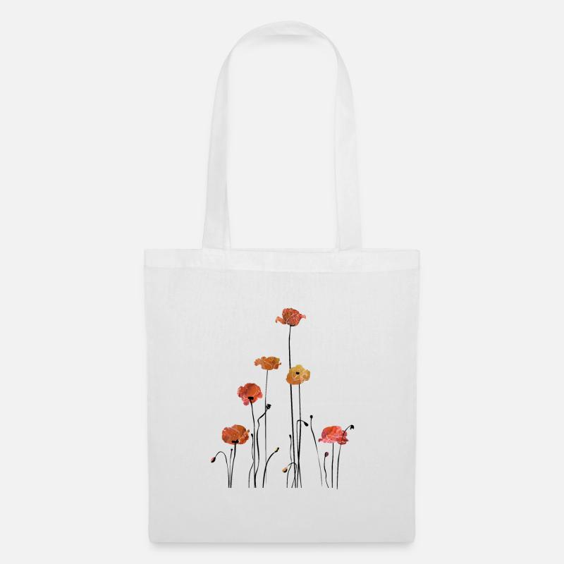 Mohnblume Klatschmohn - Stoffbeutel - Weiß