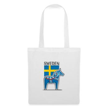 Suède Voyage Souvenir Landmark, drapeau suédois - Sac en tissu - blanc - Devant