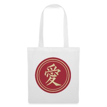 sticker japanese kanji love ai gift idea - Tote Bag - white - Front