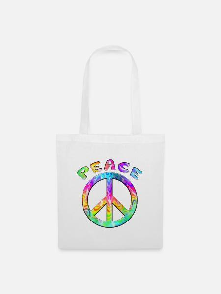 Flower Power Peace Zeichen Hippie Frieden Symbol - Mulepose - hvid