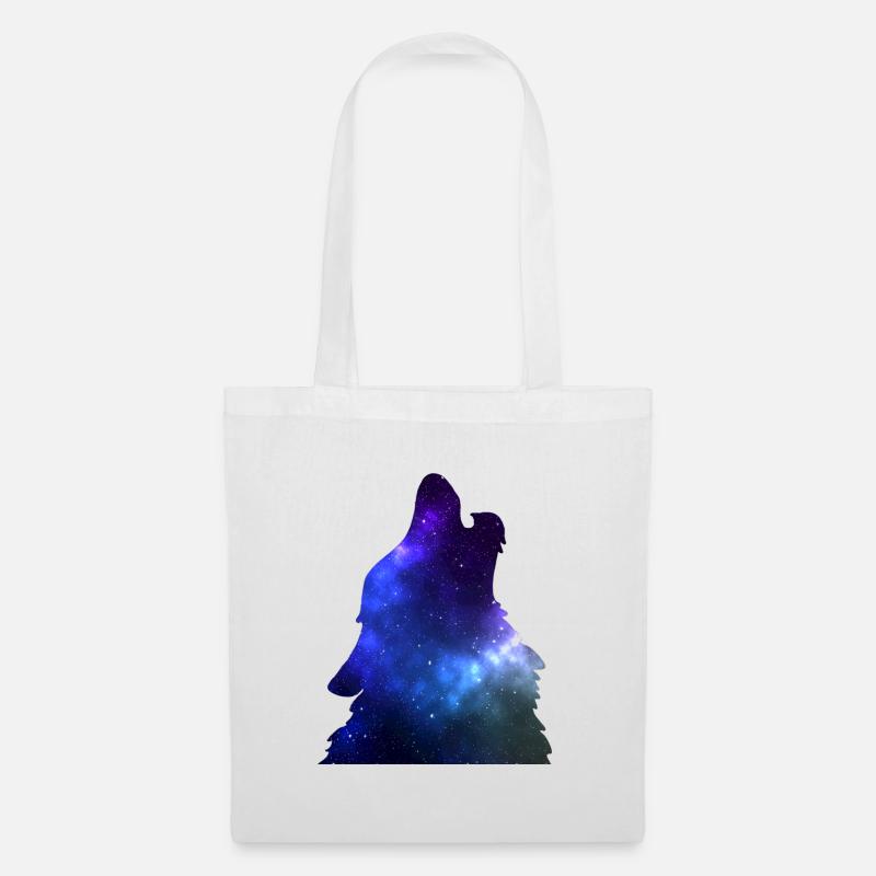 Galaxie Wolf blau - Stoffbeutel - Weiß