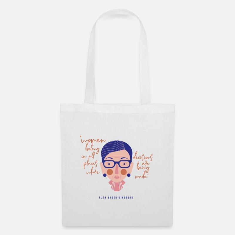 Ruth Bader Ginsburg - Tote Bag - white