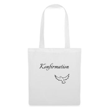 Konfirmation in den Himmel fliegende Taube glauben - Stoffbeutel - Weiß - Vorne