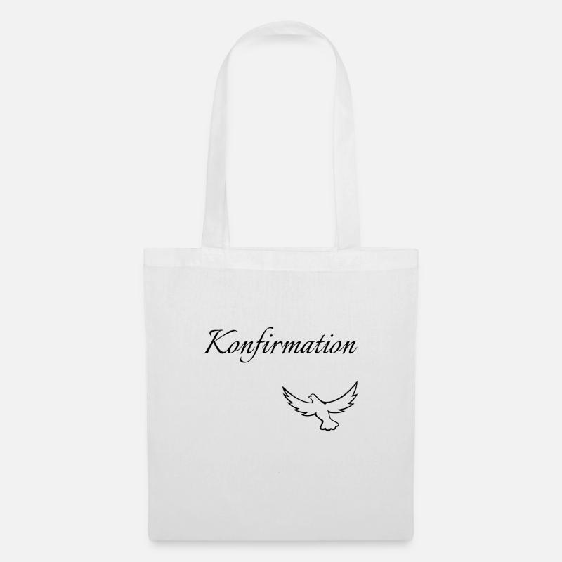 Konfirmation in den Himmel fliegende Taube glauben - Stoffbeutel - Weiß