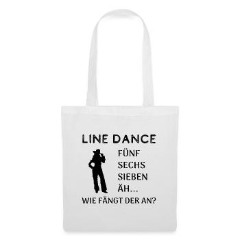 Line Dance Frage: Wie fängt der an? - Stoffbeutel - Weiß - Vorne