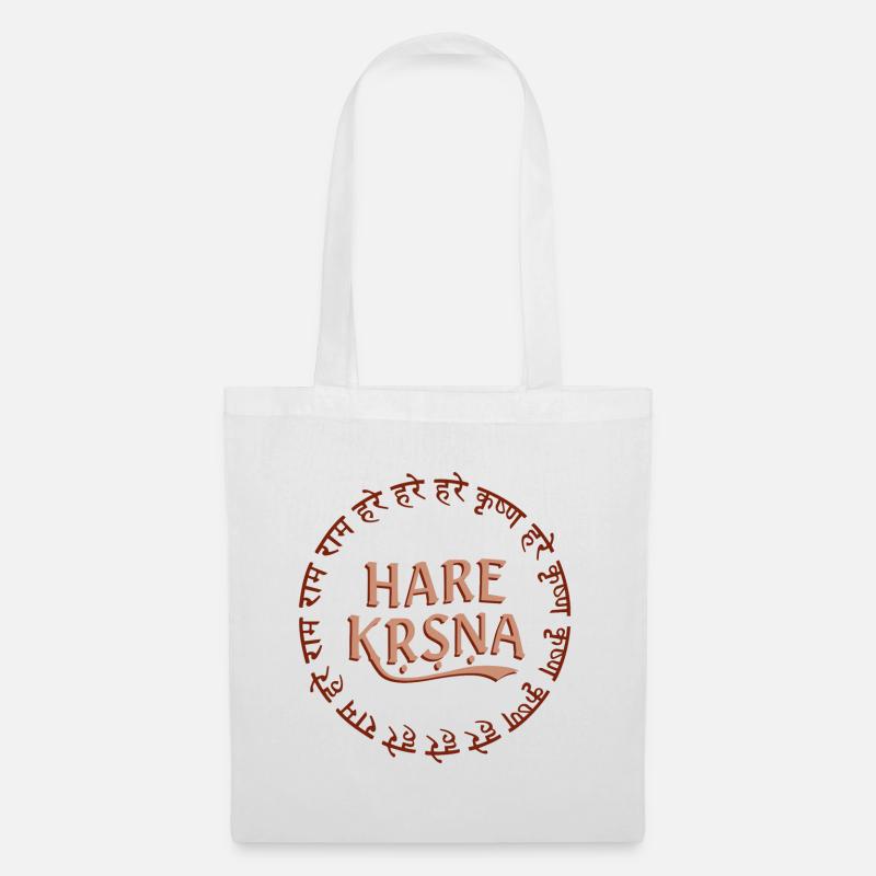 Hare Krishna - Maha Mantra Circle - Tote Bag - white