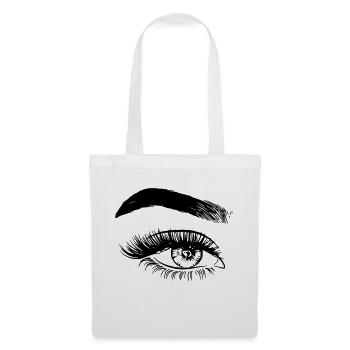Auge links Geschenk Geschenkidee - Stoffbeutel - Weiß - Vorne