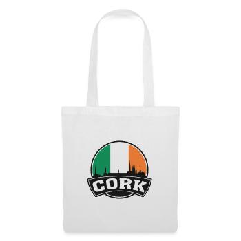 Cork Irlande Skyline Voyage Souvenir Drapeau Irlandais - Sac en tissu - blanc - Devant