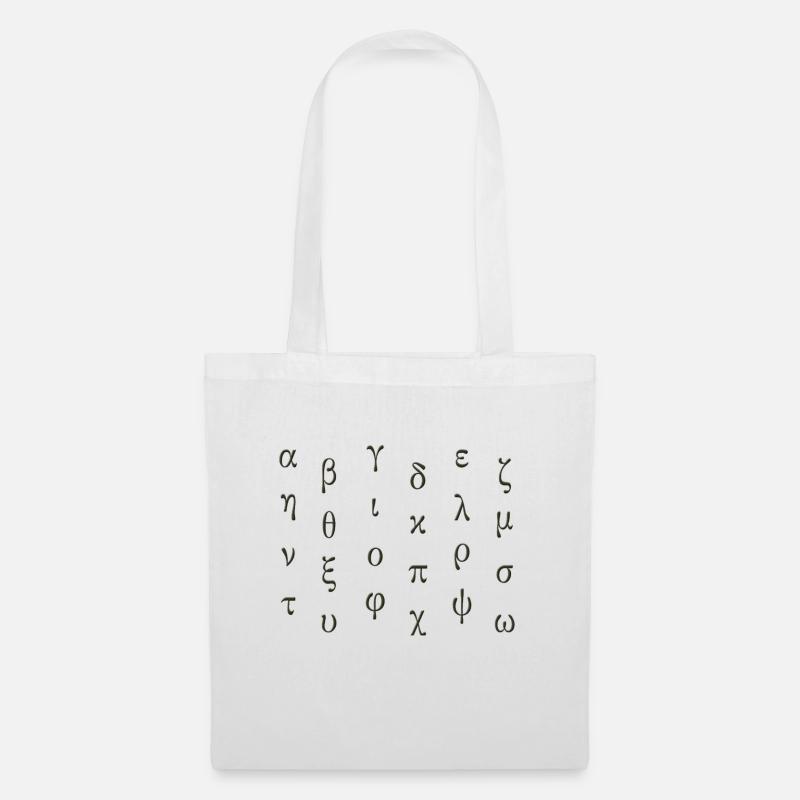 GRIECHISCHES ALPHABET ABECEDARIO GRIECHISCHE BUCHSTABEN - Stoffbeutel - Weiß