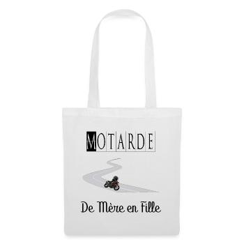 Motarde de Mère en Fille Moto - Sac en tissu - blanc - Devant