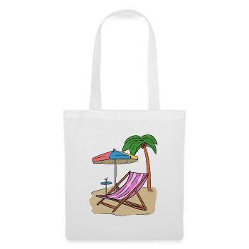 Vacances Palmen plage île Loisirs Mer - Sac en tissu - blanc - Devant