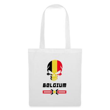 Belgium skull flag design - Tote Bag - white - Front