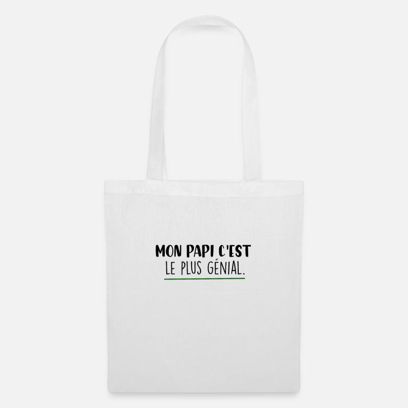 mon papi c est le plus génial - Sac en tissu - blanc