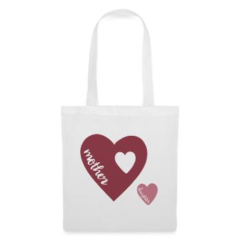 Cœur de Mère Double Cœur Amour Design - Sac en tissu - blanc - Devant