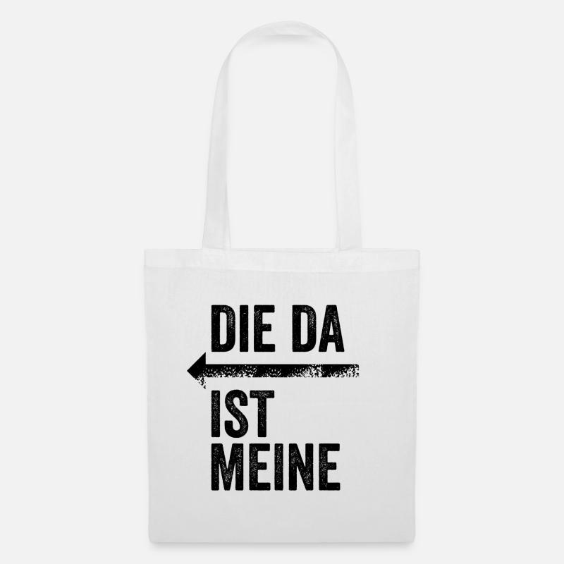 DIE DA IST MEINE | Partnerlook | Pfeil (links) - Stoffbeutel - Weiß