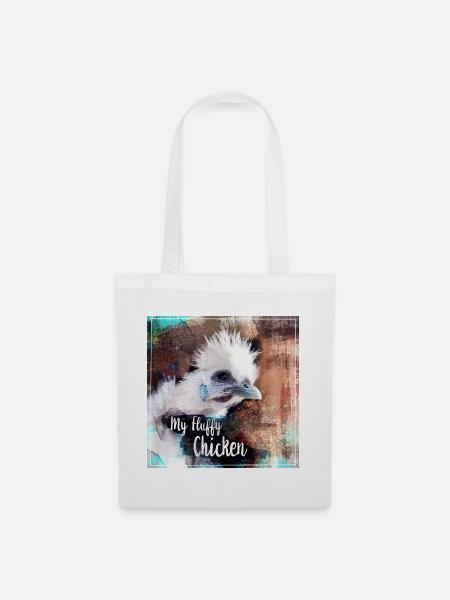 fluffy chicken Poster - Stoffbeutel - Weiß