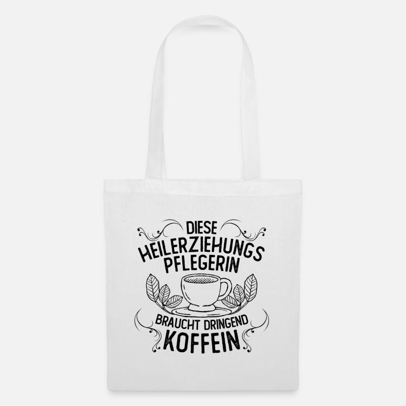 Hep | Heilerziehungspflegerin | Kaffee | Koffein - Stoffbeutel - Weiß