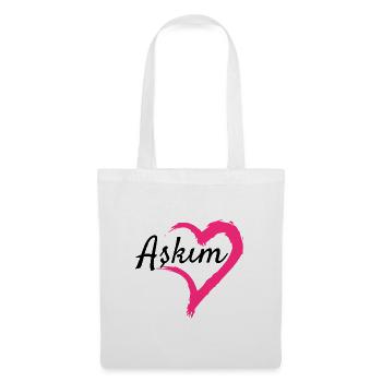 Askim Wort Türkisch Geschenkidee Liebe - Stoffbeutel - Weiß - Vorne
