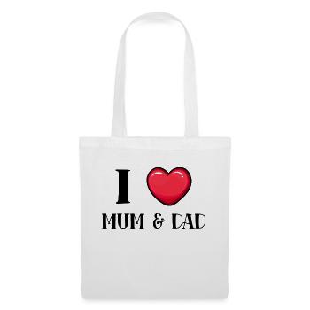 J'aime maman papa papa maman parents famille - Sac en tissu - blanc - Devant
