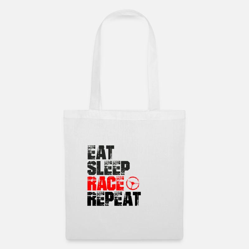 Eat sleep race repeat - Stoffbeutel - Weiß