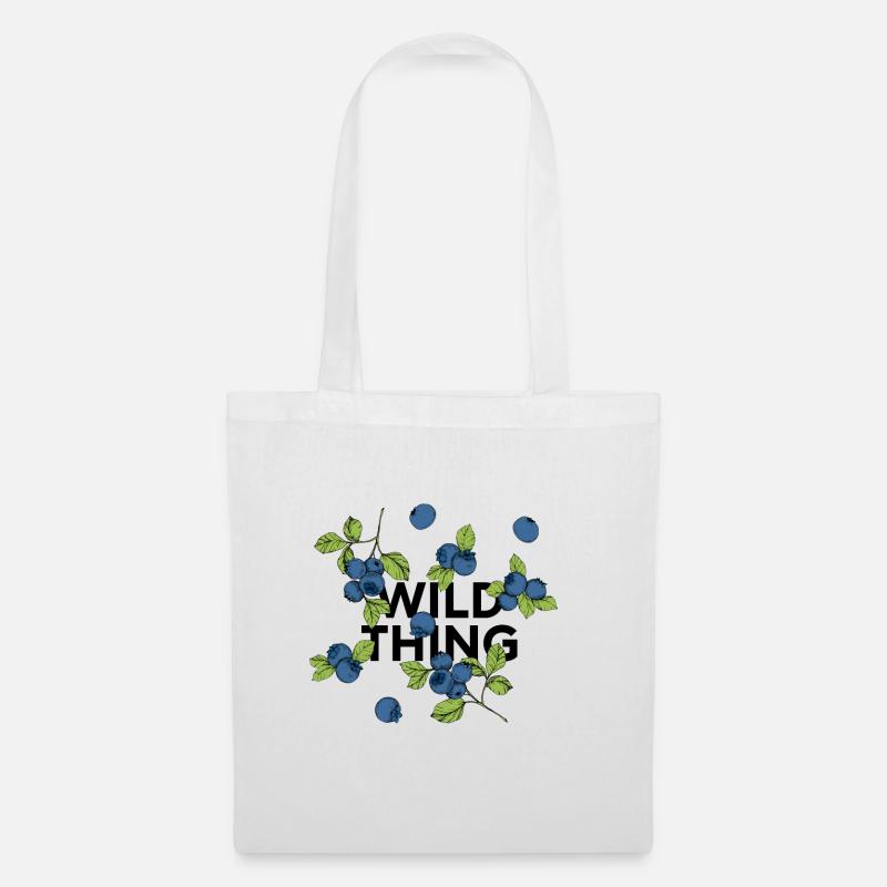 „wild thing“ Statement: Collage mit Blaubeeren - Stoffbeutel - Weiß