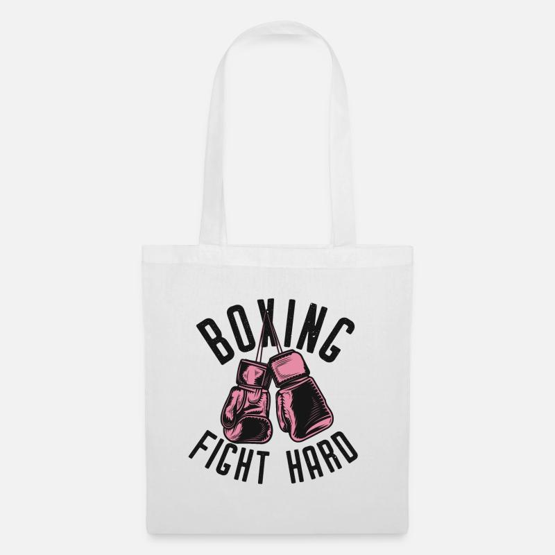 boxing fight hard - Stoffbeutel - Weiß