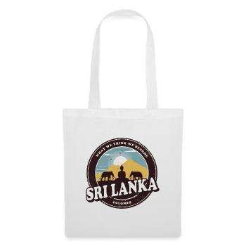 Sri Lanka Buddha Design mit Elefanten / - Stoffbeutel - Weiß - Vorne